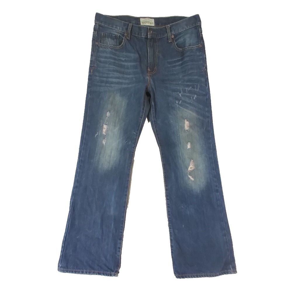 Aeropostale jeans mens 34 x 32 blue Slim bootcut denim pants